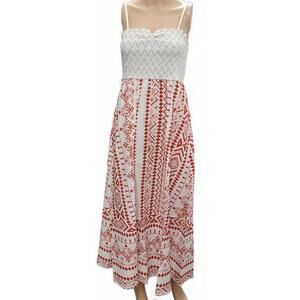Gardenwed Women's Floral Print Maxi Dress Strap Smocked Bodice A-Line dress